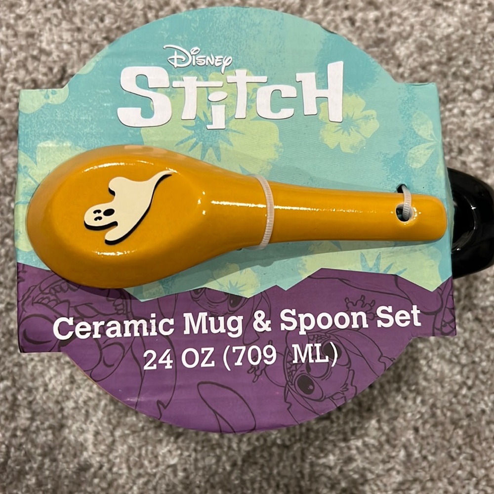 Disney Stitch Halloween Ceramic Mug and Spoon set